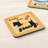 Black Scottie Terrier Dog Love Personated Yellow Onderzetter (Linkerzijde)