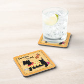 Black Scottie Terrier Dog Love Personated Yellow Onderzetter (Rechterzijde)