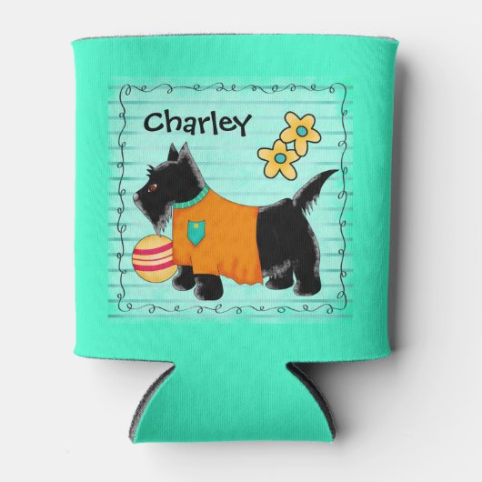 Black Scottie Terriër Hondennaam Gepersonaliseerd Blikjeskoeler (Voorkant)