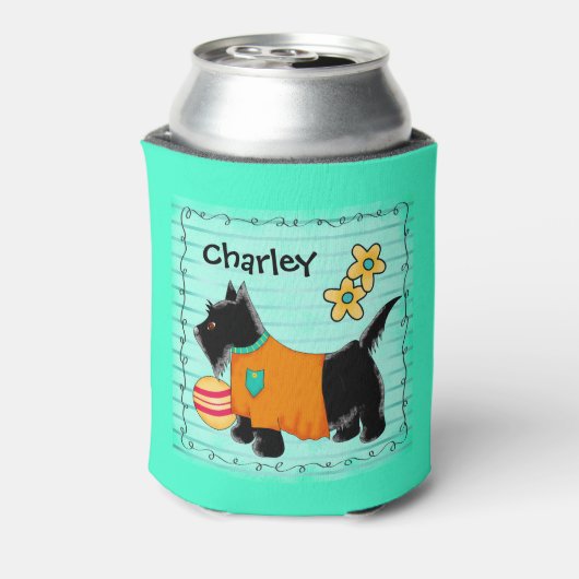 Black Scottie Terriër Hondennaam Gepersonaliseerd Blikjeskoeler (Blikje Achterkant)