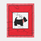 Black Scottish Terrier Dog Love Mijn Scottie Mediu Fleece Deken (Voorkant)
