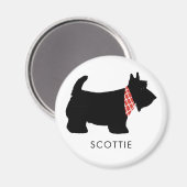 Black Scottish Terrier Dog Naam toevoegen Magneet (Voorkant / Achterkant)