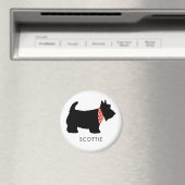 Black Scottish Terrier Dog Naam toevoegen Magneet (Insitu (Vaatwasser))