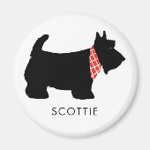 Black Scottish Terrier Dog Naam toevoegen Magneet (Voorkant)