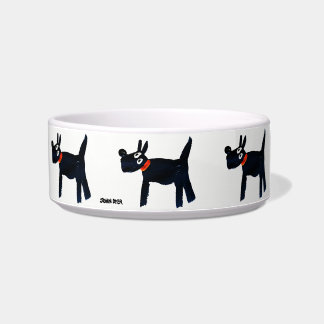 Black Scotty Dog Bowl van kunstenaar John Dyer Voerbakje