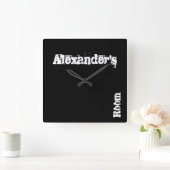 Black Scratch - Aangepaste wandklok (elke naam) (Huis)