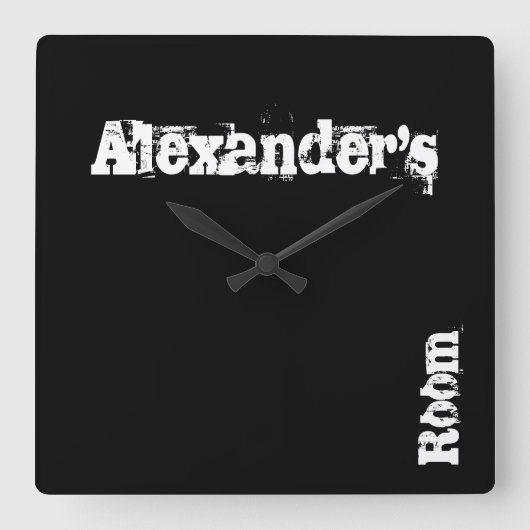 Black Scratch - Aangepaste wandklok (elke naam) (Voorkant)