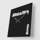 Black Scratch - Aangepaste wandklok (elke naam) (Hoek)