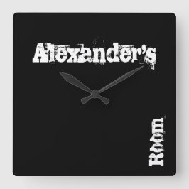 Black Scratch - Aangepaste wandklok (elke naam)
