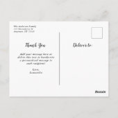 Black Script Afstuderen Bedankt Briefkaart (Achterkant)