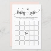 Black Script Baby Bingo Shower Game (Voorkant / Achterkant)