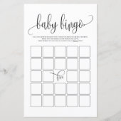 Black Script Baby Bingo Shower Game (Voorkant)