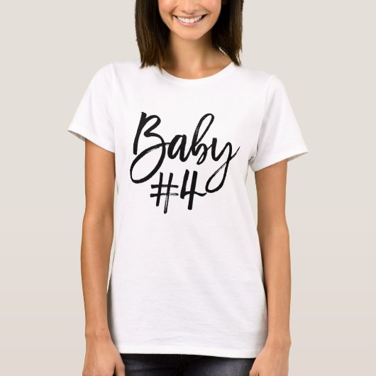 Black Script Baby nummer 4 T-shirt (Voorkant)