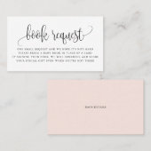 Black Script Baby shower Book Request Kaart Visitekaartje (Voorkant / Achterkant)