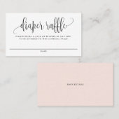 Black Script Baby shower Diaper Raffle Kaart Visitekaartje (Voorkant / Achterkant)