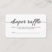 Black Script Baby shower Diaper Raffle Ticket (Voorkant)