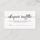Black Script Baby shower Diaper Raffle Ticket (Voorkant)