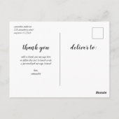 Black Script Bedankt Afstuderen Briefkaart (Achterkant)