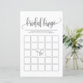 Black Script Bridal Bingo Shower Game (Staand voorkant)