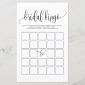 Black Script Bridal Bingo Shower Game (Voorkant)