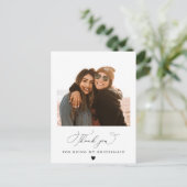 Black Script Bridesmaid bedankkaart Briefkaart (Staand voorkant)