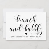 Black Script Brunch en Bubble Vrijgezellenfeest Si Kaart (Voorkant)