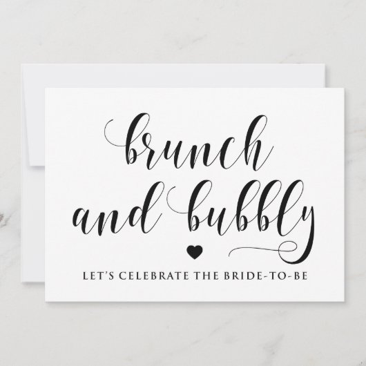 Black Script Brunch en Bubble Vrijgezellenfeest Si Kaart (Voorkant)