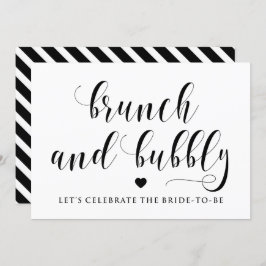 Black Script Brunch en Bubble Vrijgezellenfeest Si Kaart