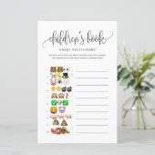 Black Script Children's Book Baby shower Game (Staand voorkant)