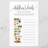 Black Script Children's Book Baby shower Game (Voorkant)