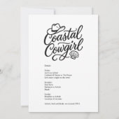 black script cowgirl vrijgezellenfeest kaart (Achterkant)