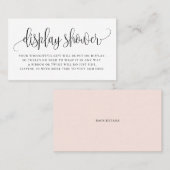 Black  Script Display Shower Kaart Visitekaartje (Voorkant / Achterkant)