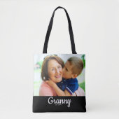 Black Script Established Grandma Tote Bag (Voorkant)