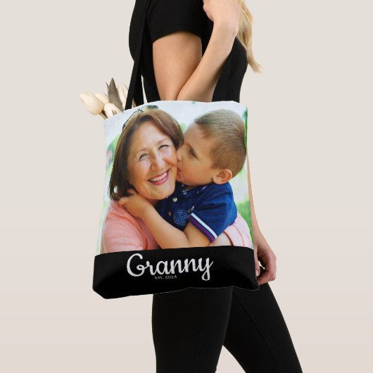 Black Script Established Grandma Tote Bag (Dichtbij)