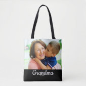 Black Script Established Grandma  Tote Bag (Voorkant)