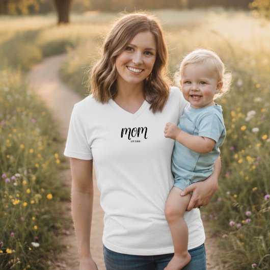 Black Script Established Mom T-Shirt