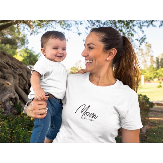 Black Script Established Mom T-Shirt