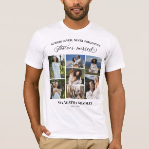 Black Script Forever Gemist Memorial Fotocollage T-shirt
