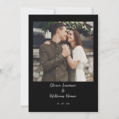 Black Script foto bruiloft uitnodiging (Achterkant)