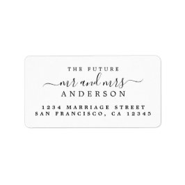 Black Script Future Mr Mrs Return Address Label