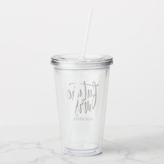 Black Script Future Mrs. (Naam) Acryl Drinkbeker (Achterkant)