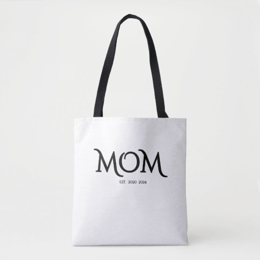 Black Script Gevestigde moeder Moederdag Tote Bag (Voorkant)