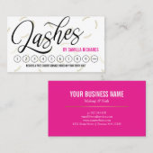 Black Script & Gold Lashes Loyalty Punch Kaart (Voorkant / Achterkant)