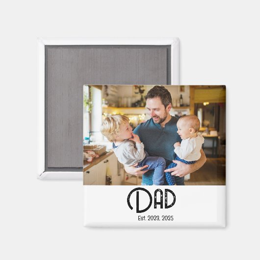 Black Script Grunge Dad Established Magneet (Voorkant / Achterkant)