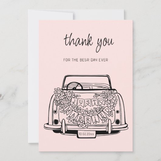 Black Script Handdrawn Simple Wedding Vow Renewal  Bedankkaart (Voorkant)