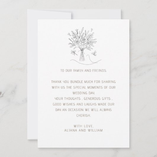 Black Script Handdrawn Simple Wedding Vow Renewal  Bedankkaart (Achterkant)