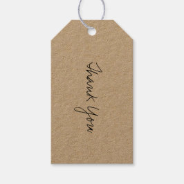 Black Script Kraft Dank u Label voor cadeau Cadeaulabel