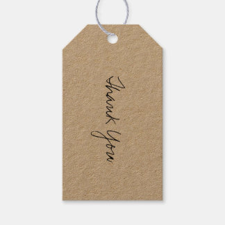 Black Script Kraft Dank u Label voor cadeau Cadeaulabel