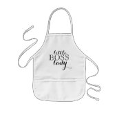 Black script Little Boss Lady Kinder Schort (Voorkant)