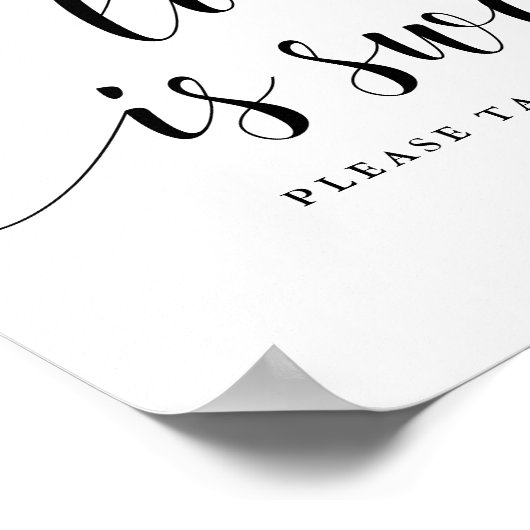 Black Script Love is Sweet Alsjeblieft. Poster (Hoek)